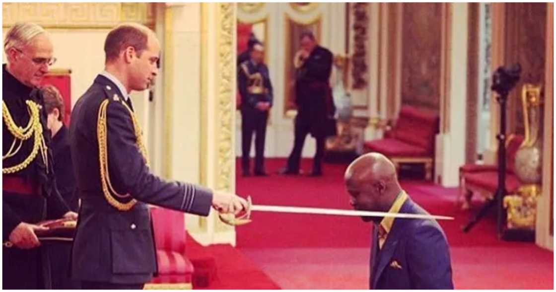 David Adjaye being honoured by Prince William for his architectural prowess David Adjaye being honoured by Prince William for his architectural prowess