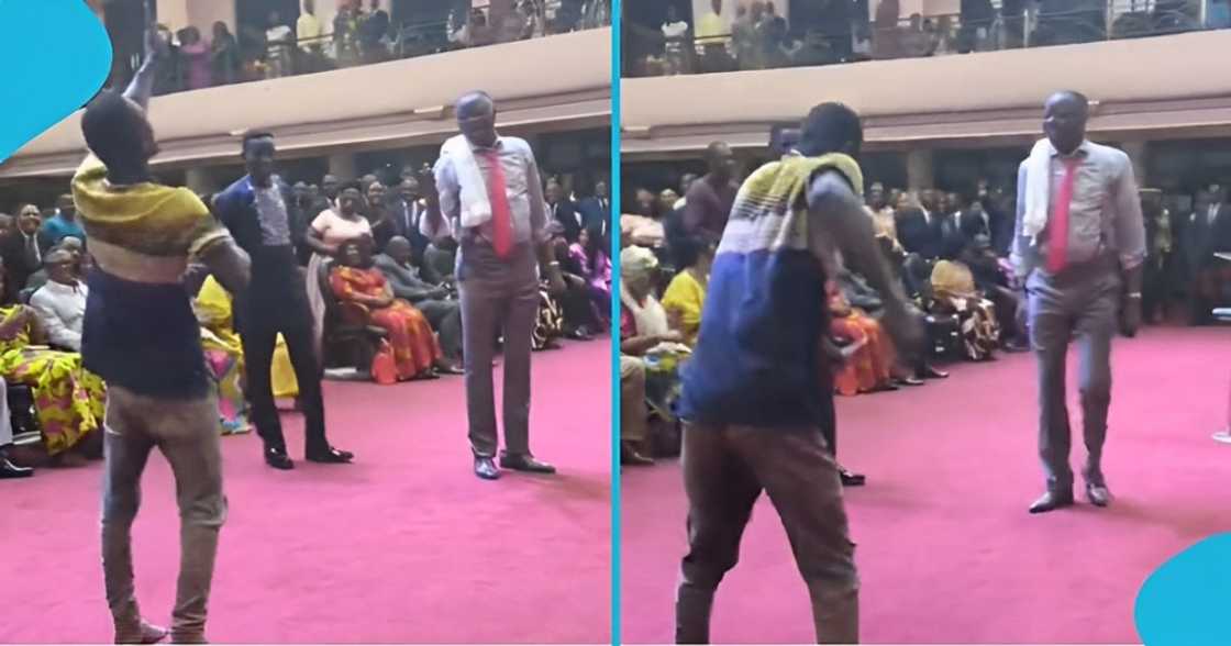 Construction worker storms Eastwood Anaba's church with fire dance moves, gets a surprise (Video) Construction worker storms Eastwood Anaba's church with fire dance moves, gets a surprise (Video)