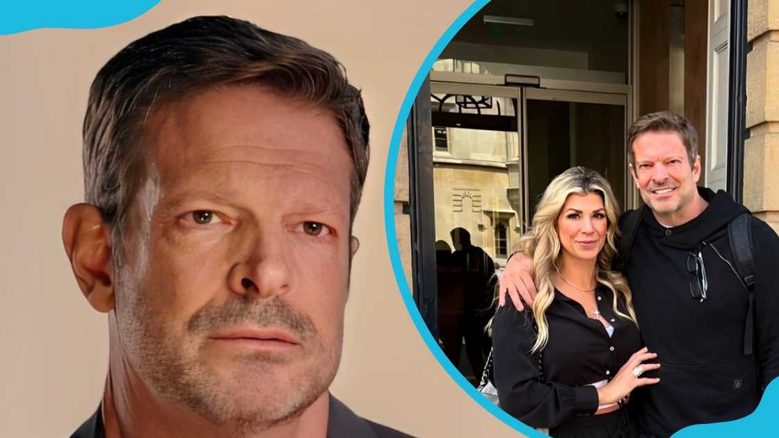 John Janssen poses for a photograph (L). John and Alexis Bellino pose for a photo (R) John Janssen poses for a photograph (L). John and Alexis Bellino pose for a photo (R)