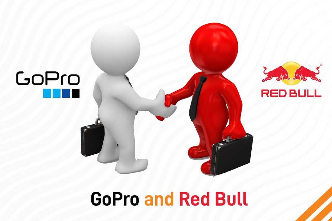 A GoPro and Red Bull logo A GoPro and Red Bull logo