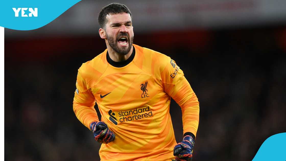 Liverpool goalkeeper Alisson Becker was seen with his Bible ahead of the Merseyside derby 2-2 draw in the Premier League at Goodison Park on Wednesday, February 12 Liverpool goalkeeper Alisson Becker was seen with his Bible ahead of the Merseyside derby 2-2 draw in the Premier League at Goodison Park on Wednesday, February 12