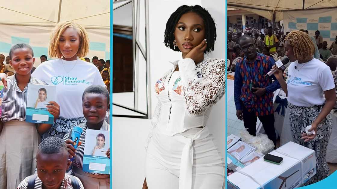 Wendy Shay, Wendy Shay donates items, Wendy Shay visits Manhean M/A school, Manhean M/A school, Wendy Shay's performance, Ghanaian singer