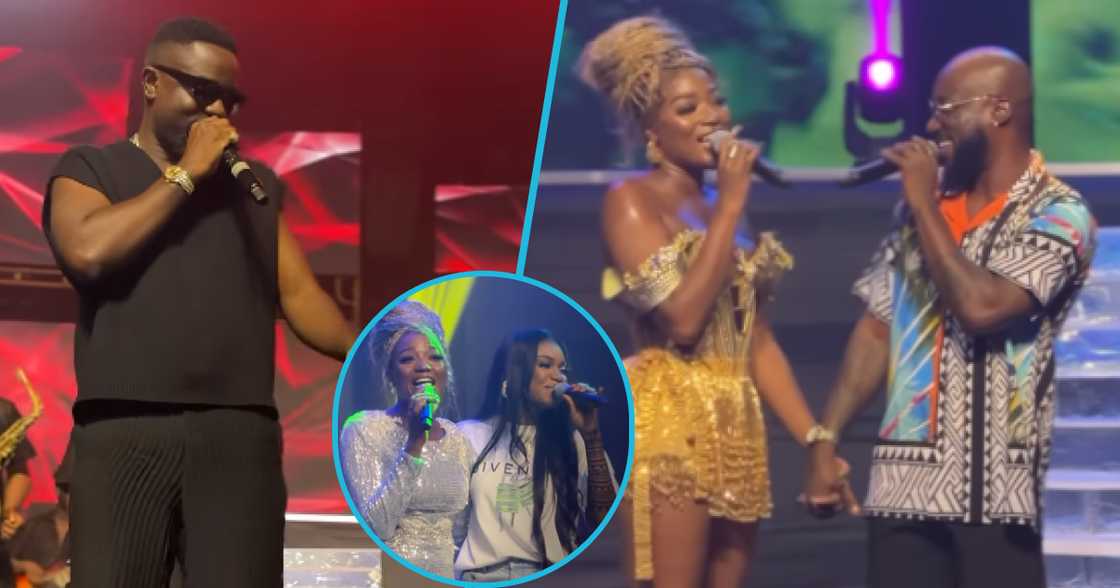 Photos of Sarkodie (L), Efya and Becca (M), and Kwabena Kwabena (R).