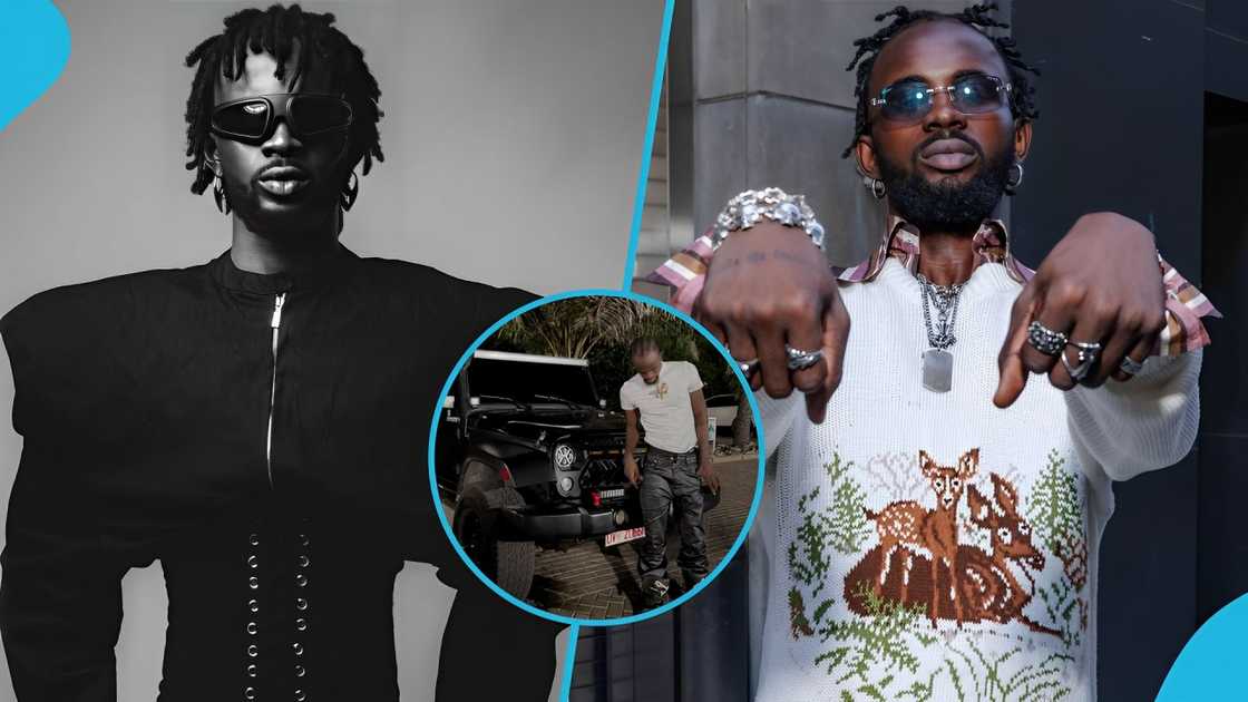 Black Sherif, Black Sherif's car, Jeep Wrangler JK, Ghanaian musician, Celebrity cars, Black Sherif's songs Black Sherif, Black Sherif's car, Jeep Wrangler JK, Ghanaian musician, Celebrity cars, Black Sherif's songs