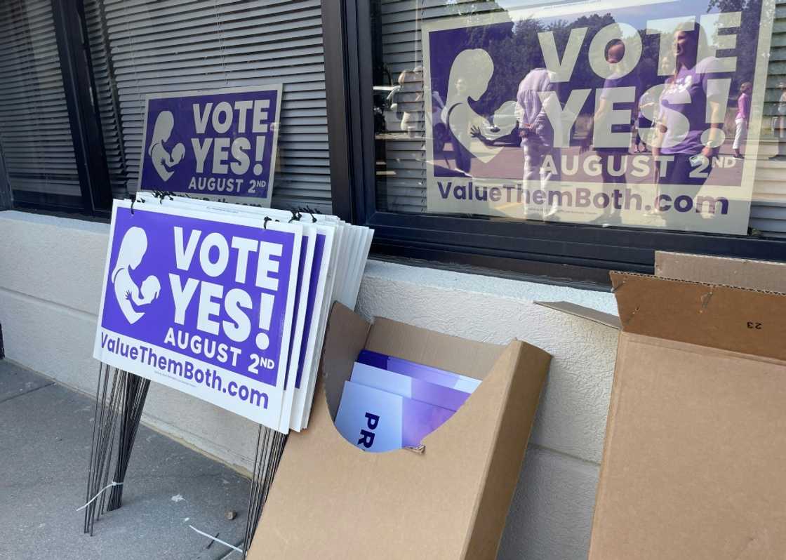 The 'Value Them Both' campaign is urging supporters to vote yes to removing language from Kansas state constitution that guarantees the right to an abortion The 'Value Them Both' campaign is urging supporters to vote yes to removing language from Kansas state constitution that guarantees the right to an abortion