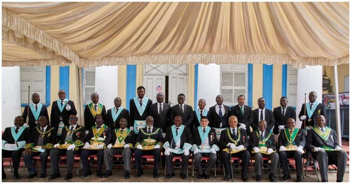 Ayikoi Otoo and other high ranking Freemasons in Ghana.