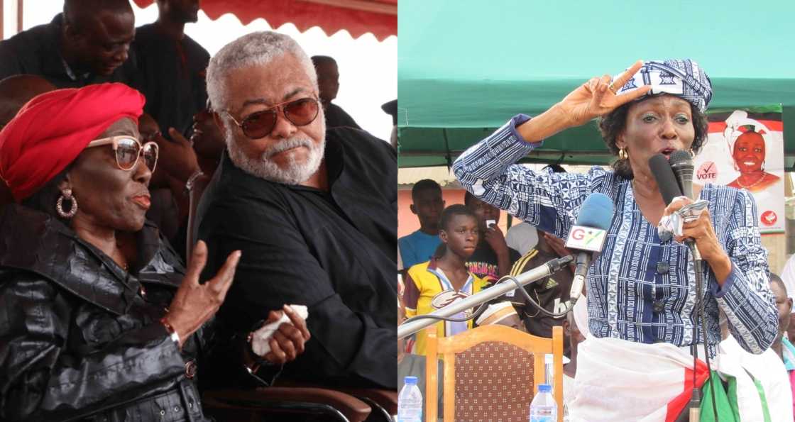 Rawlings's state funeral: Nana Konadu breaks down in tears; Kimathi consoles her in video