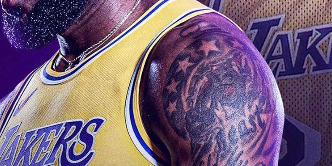 LeBron James has a beast tattoo on his left arm LeBron James has a beast tattoo on his left arm