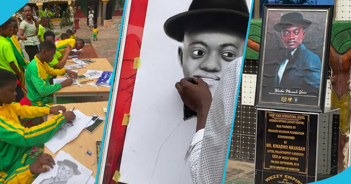 Students of Lil Win's school, Great Minds International, draw him