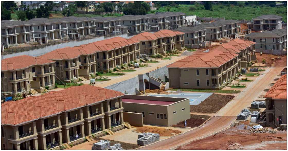 The housing project is under construction The housing project is under construction