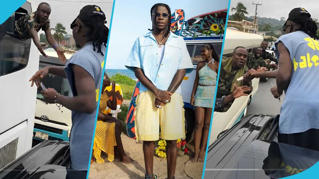 Stonebwoy, Stonebwoy gifts military personnel GH₵20, Stonebwoy meets military personnel Stonebwoy, Stonebwoy gifts military personnel GH₵20, Stonebwoy meets military personnel