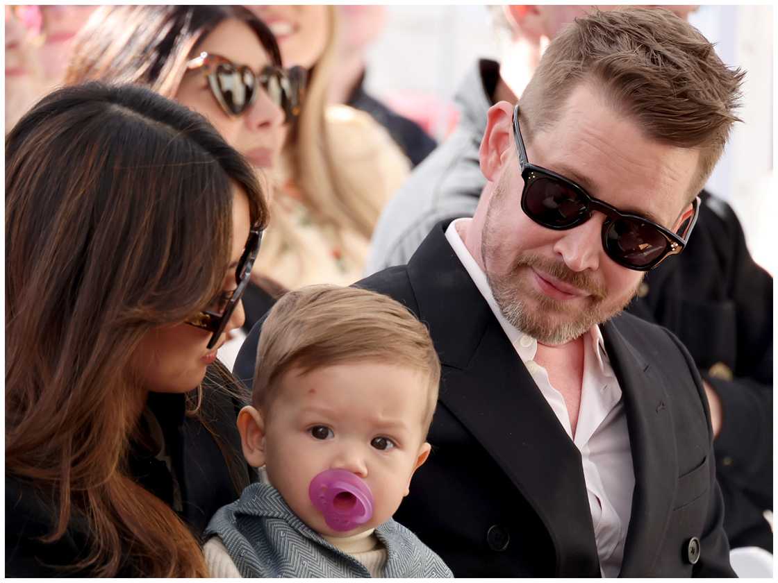 Brenda Song and Macaulay Culkin with their son Carson in California.