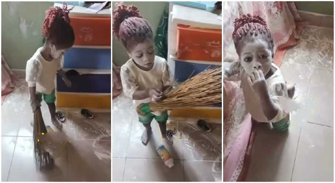 Nigerian girl begs mum for forgiveness after destroying her kid sister's medicated powder. Nigerian girl begs mum for forgiveness after destroying her kid sister's medicated powder.