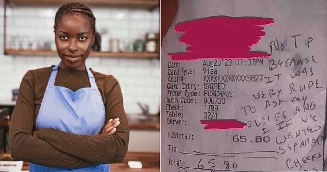 Waitress shares note angry customer left for her