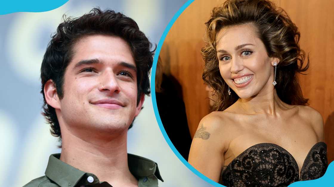 Actor Tyler Posey with a great pair of hunter eyes (L) and actress Miley Cyrus looking at the camera with her prey eyes (R) Actor Tyler Posey with a great pair of hunter eyes (L) and actress Miley Cyrus looking at the camera with her prey eyes (R)