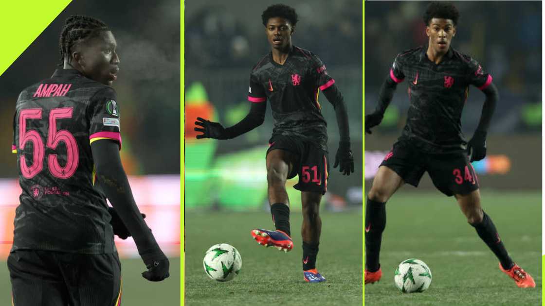 Four Ghanaian players feature for Chelsea against Astana. Four Ghanaian players feature for Chelsea against Astana.