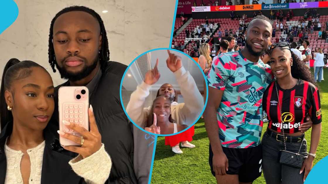 Antoine Semenyo and his girlfriend, Jordeenn Buckley Antoine Semenyo and his girlfriend, Jordeenn Buckley