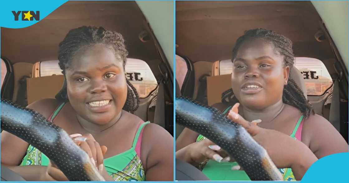 Photo of a young Ghanaian lady flaunting who works as taxi driver. Photo of a young Ghanaian lady flaunting who works as taxi driver.