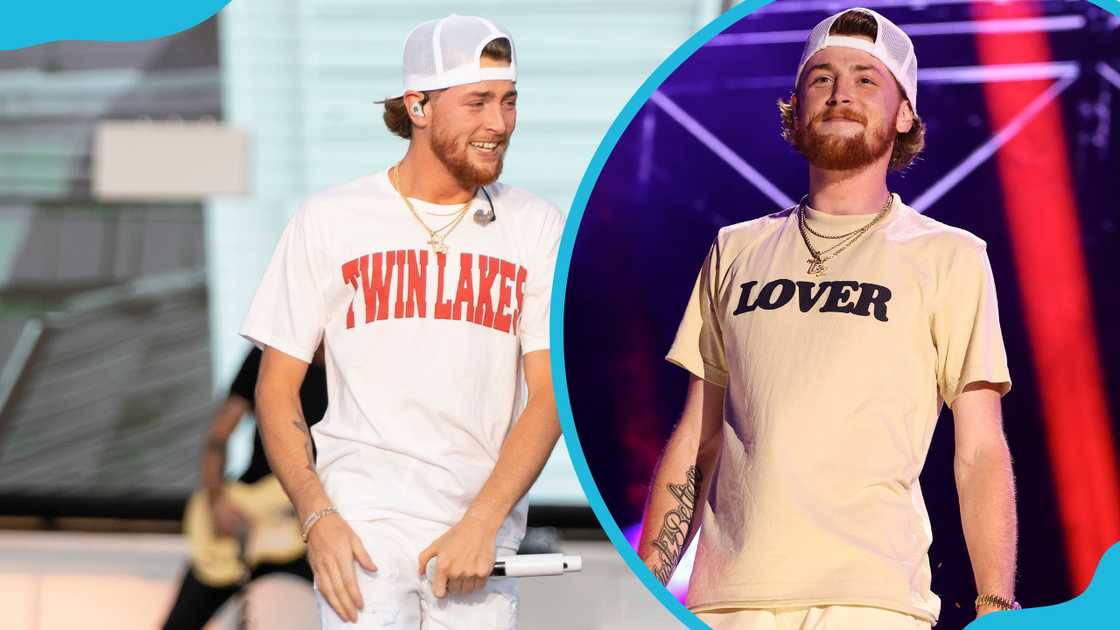 Bailey Zimmerman performs onstage at Country Thunder Wisconsin (L) and Nashville, Tennessee (R).