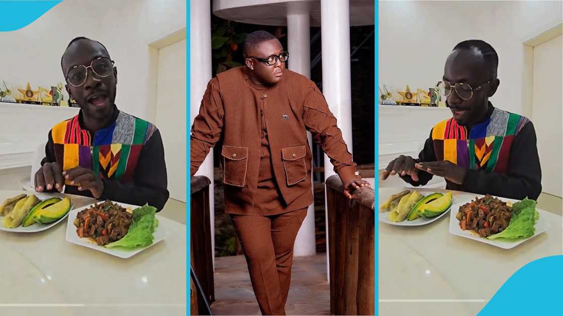 Okyeame Kwame, veganism, vegetables, plan-based diet, social media, Oheneba Jude, viral Okyeame Kwame, veganism, vegetables, plan-based diet, social media, Oheneba Jude, viral