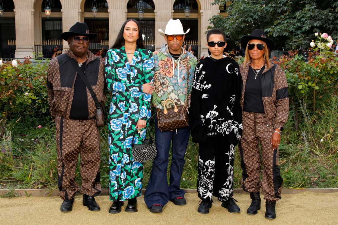 Pharell Williams and family during a Kenzo Menswear Spring Pharell Williams and family during a Kenzo Menswear Spring