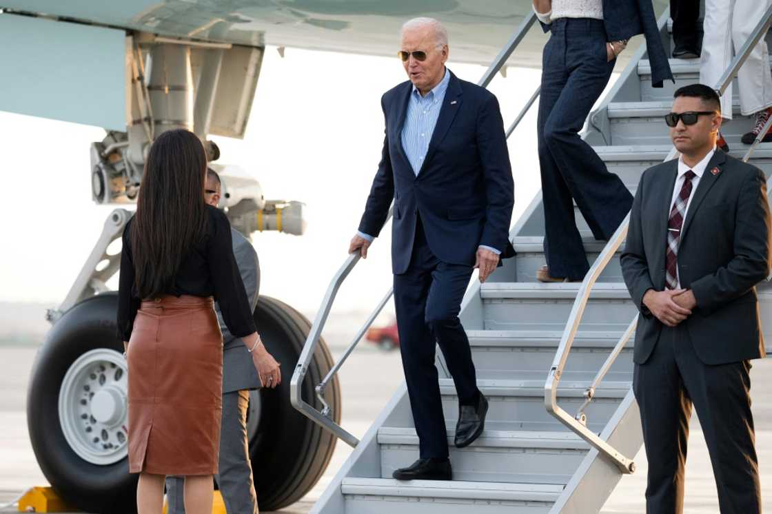 US President Joe Biden arrived in Lima aboard Air Force One