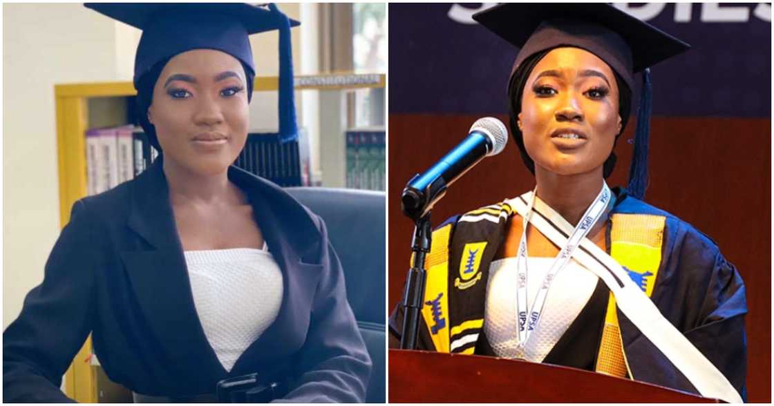 She is the first person to graduate with first-class from UPSA Law School. She is the first person to graduate with first-class from UPSA Law School.