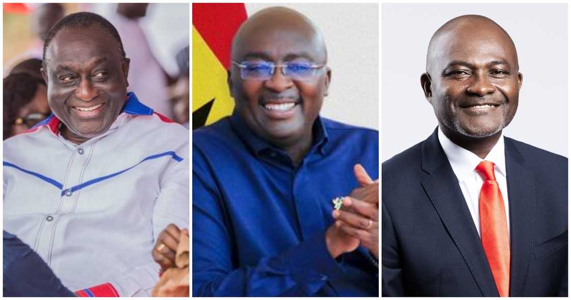 Alan Kyerematen and Bawumia are the key contenders in the flagbearer race with Ken Agyapong in third place. Alan Kyerematen and Bawumia are the key contenders in the flagbearer race with Ken Agyapong in third place.