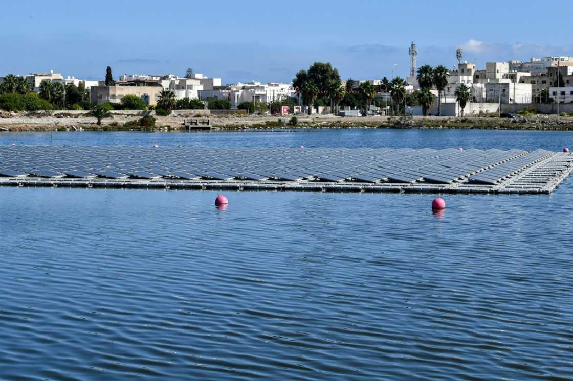 Floating solar panels in a water reservoir in Le Kram, near Tunisia's capital Tunis, are part of efforts to harness the country's vast renewable energy potential Floating solar panels in a water reservoir in Le Kram, near Tunisia's capital Tunis, are part of efforts to harness the country's vast renewable energy potential