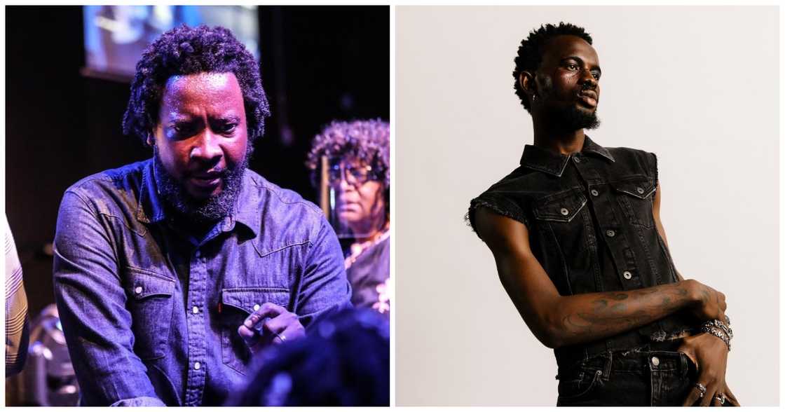 Black Sherif and Sonnie Badu as the latter says the musician is Bob Marley Black Sherif and Sonnie Badu as the latter says the musician is Bob Marley