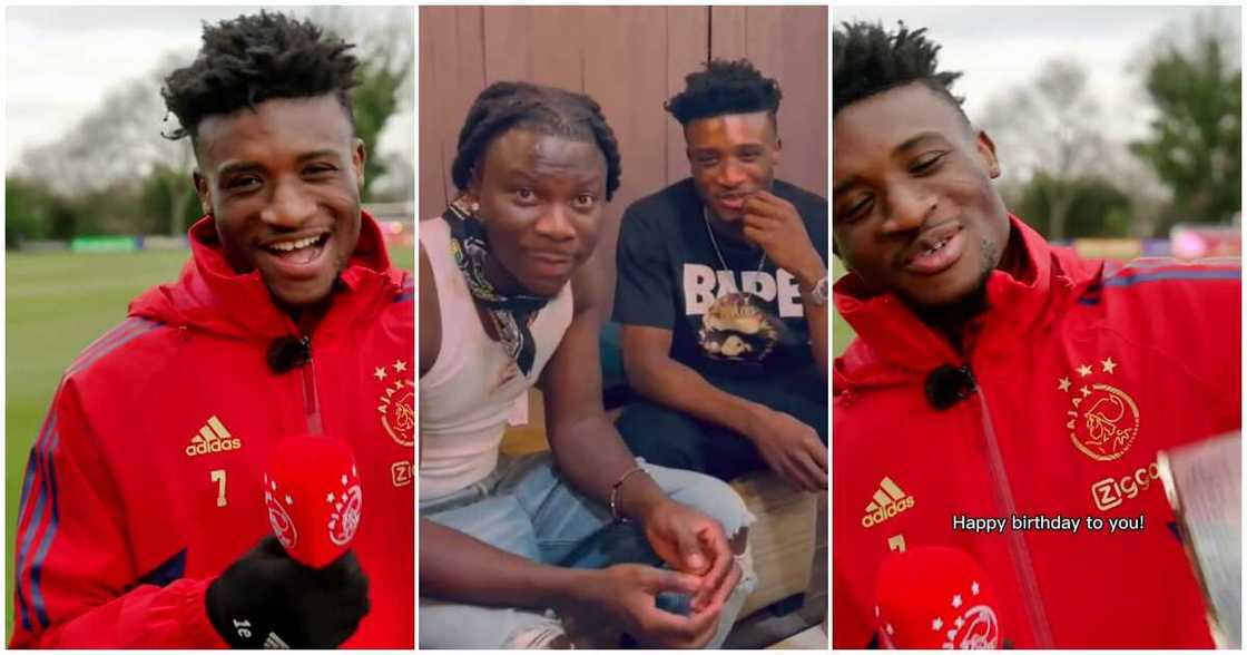 Mohammed Kudus sings a birthday song for Stonebwoy. Mohammed Kudus sings a birthday song for Stonebwoy.