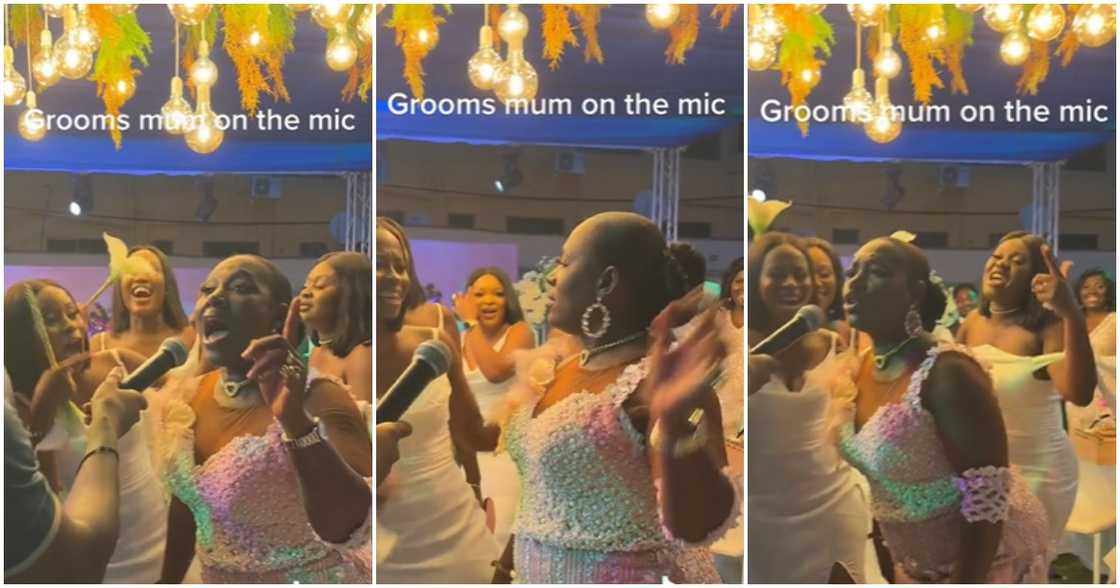 Photo of elderly Ghanaian woman singing Photo of elderly Ghanaian woman singing