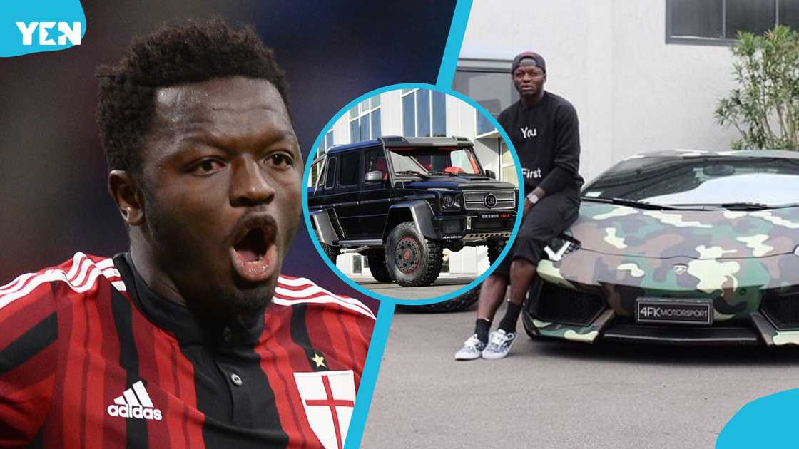 Ex-Ghana Black Stars midfielder Sulley Ali Muntari owns a lavish fleet of cars in Ghana Ex-Ghana Black Stars midfielder Sulley Ali Muntari owns a lavish fleet of cars in Ghana