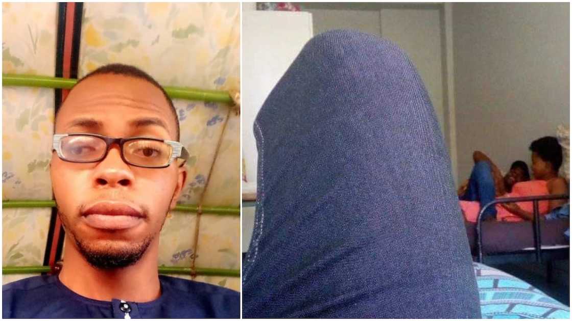 Young man refuses to leave as friend brings lady home on Valentine's Day, photo goes viral Young man refuses to leave as friend brings lady home on Valentine's Day, photo goes viral