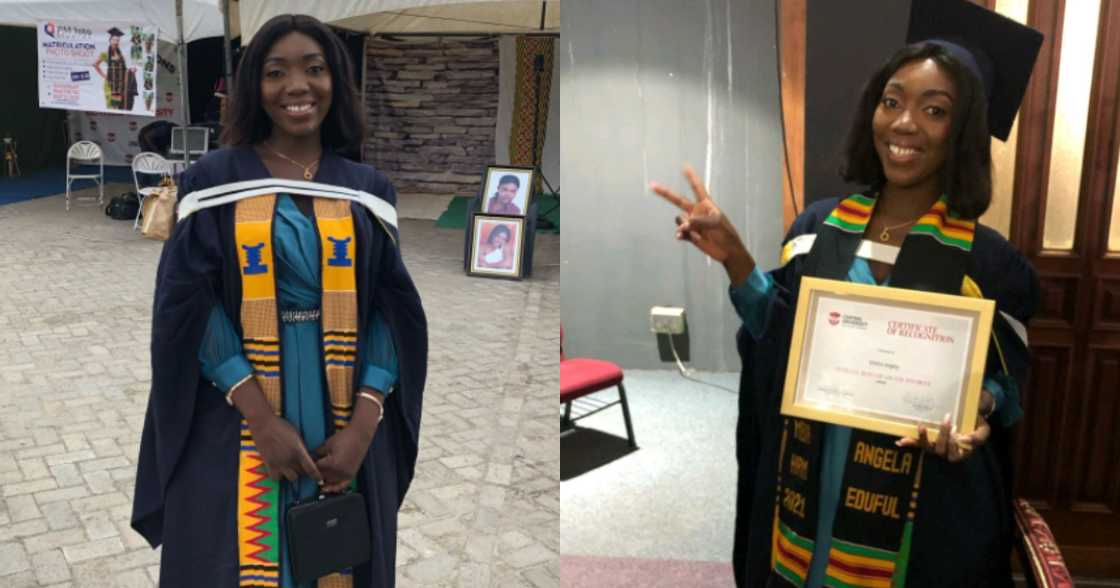 Angela Eduful celebrates as she graduates as the Overall Best Student from Central University