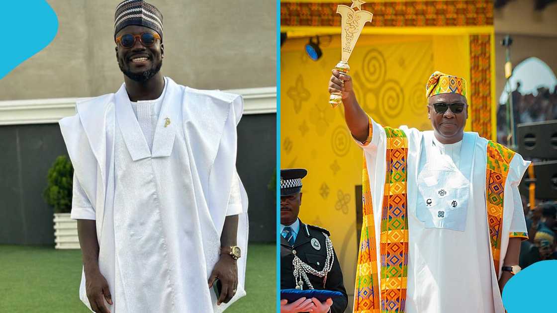 Stephen Appiah appeared not to be enthused by a host of drummers who welcomed him at John Mahama's inauguration as president of Ghana. Stephen Appiah appeared not to be enthused by a host of drummers who welcomed him at John Mahama's inauguration as president of Ghana.