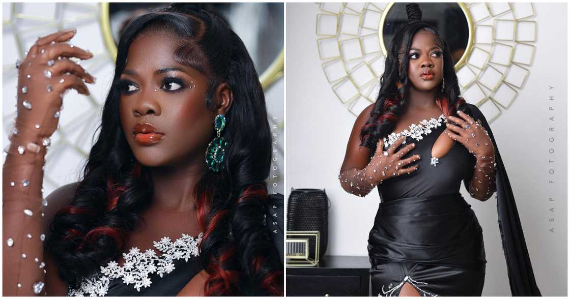 Asantewaa slays in a black gown on her birthday Asantewaa slays in a black gown on her birthday