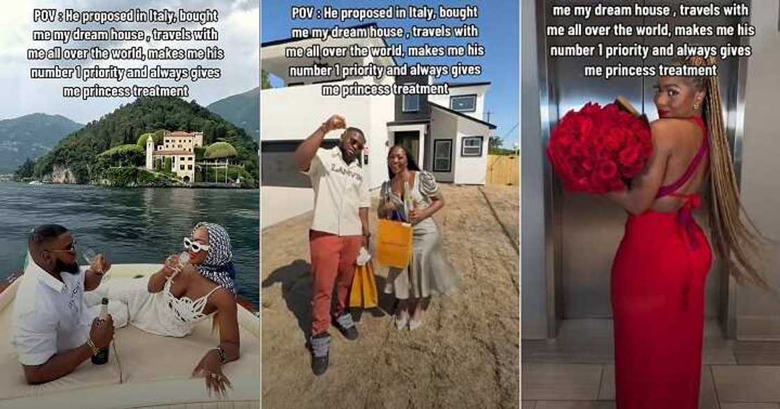 Lady in awe as man buys her dream house for her