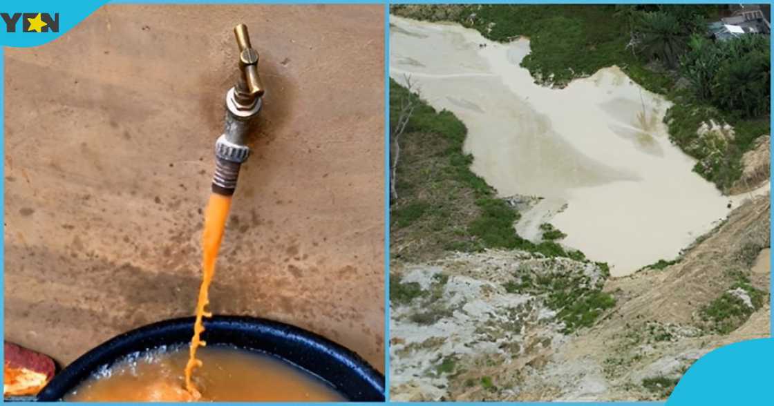Photo of a tap water and galamsey site Photo of a tap water and galamsey site