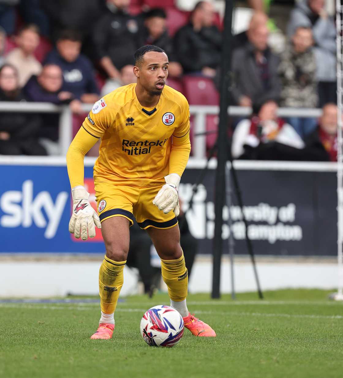 JoJo Wollacott of Crawley Town in action during the Sky Bet League One match between Northampton Town FC and Crawley Town FC at Sixfields on October 26, 2024 in Northampton, England JoJo Wollacott of Crawley Town in action during the Sky Bet League One match between Northampton Town FC and Crawley Town FC at Sixfields on October 26, 2024 in Northampton, England