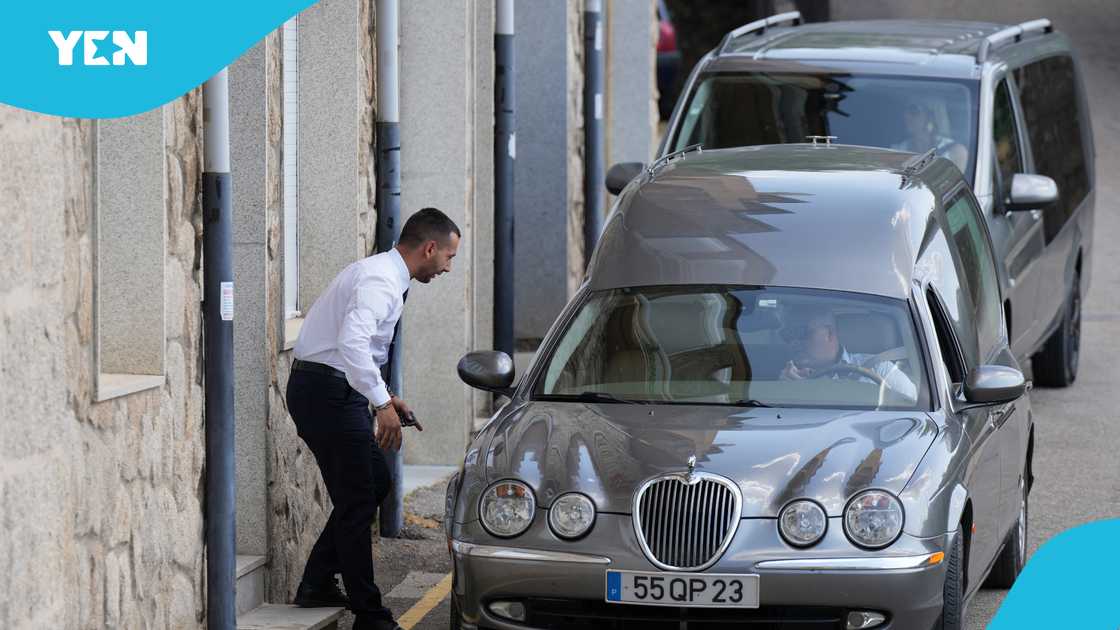 Portuguese hearse, funeral home, Diogo Jota, Liverpool, Andre Silva, Lamborghini.