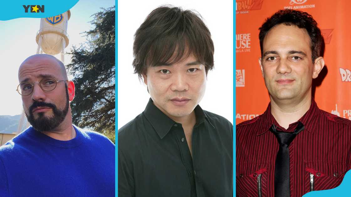 One Piece voice actors: Michael Tatum (L), Kazuya Nakai (M), and Mike McFarland (L)