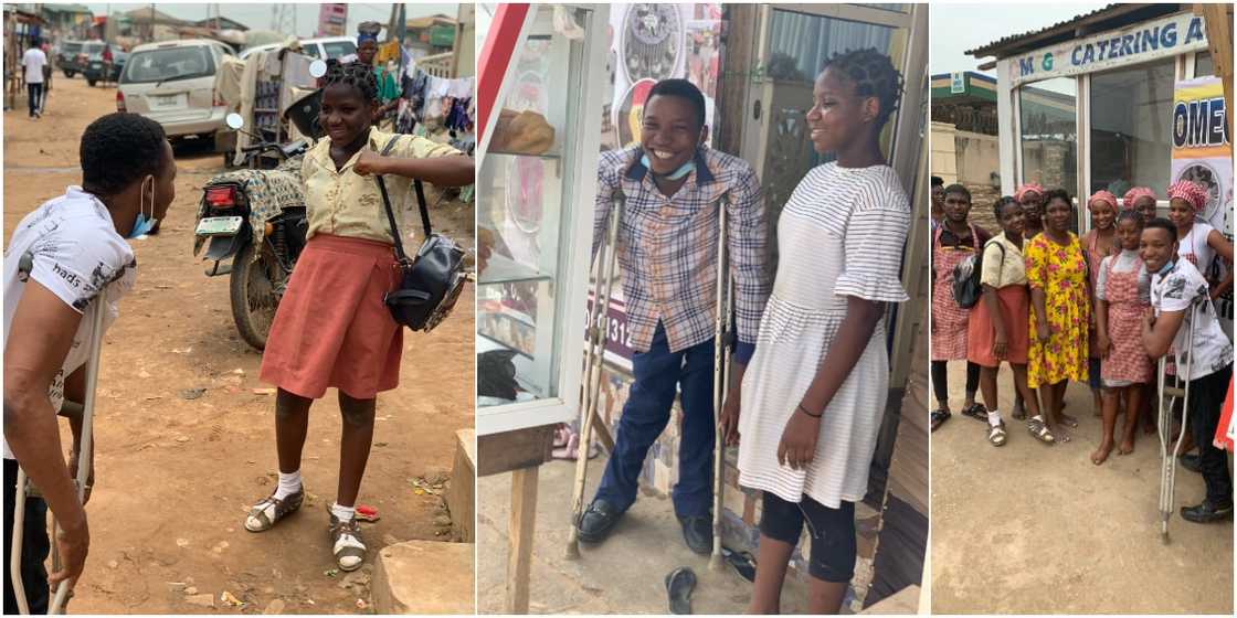 So kind: Physically challenged Nigerian man hailed on social media for enrolling schoolgirl in catering school So kind: Physically challenged Nigerian man hailed on social media for enrolling schoolgirl in catering school