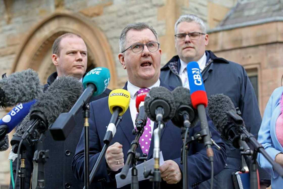 DUP leader Jeffrey Donaldson said members had unanimously rejected a proposal for Belfast to veto new EU rules that apply to Northern Ireland DUP leader Jeffrey Donaldson said members had unanimously rejected a proposal for Belfast to veto new EU rules that apply to Northern Ireland