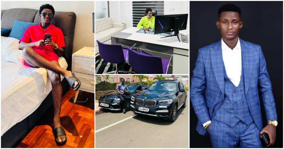 Young Ghanaian business owner flaunts his ultra-modern office in a new photo. Young Ghanaian business owner flaunts his ultra-modern office in a new photo.