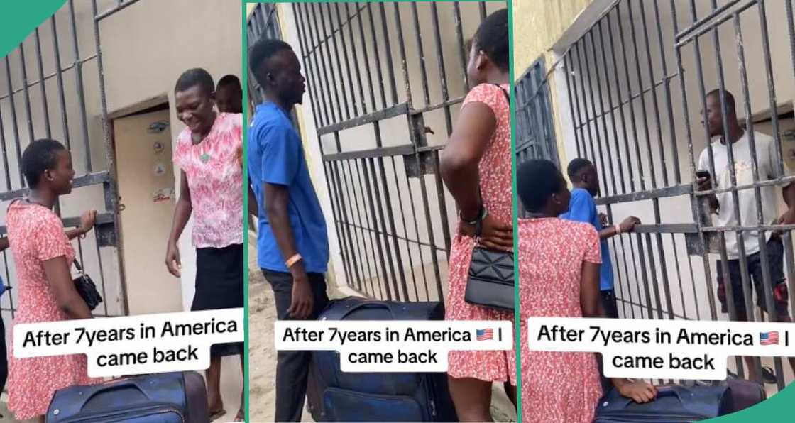 Video shows lady's family unusual reaction as she returned from the US after 7 years Video shows lady's family unusual reaction as she returned from the US after 7 years