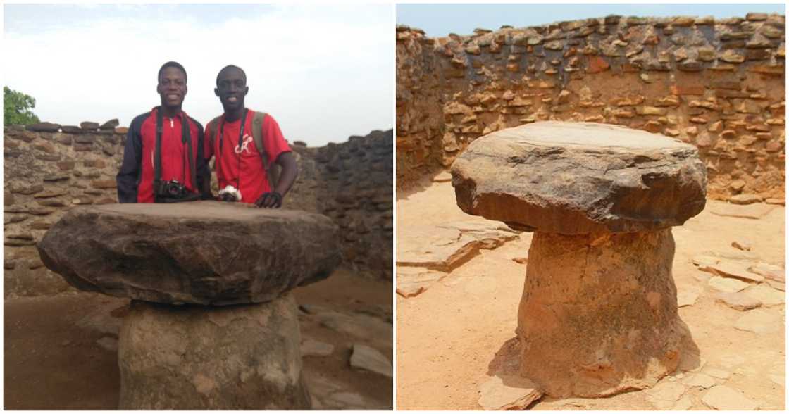 People at the Larabanga Mystic Stone Site