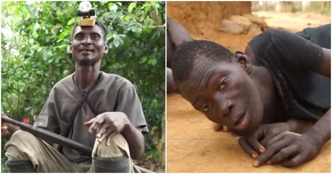 Photo of Ghanaian hunter and the children who now act like monkeys Photo of Ghanaian hunter and the children who now act like monkeys