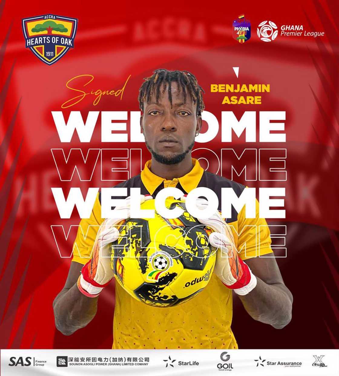 Benjamin Asare signed for Accra Hearts of Oak in July 2024 after leaving relegated Grest Olympics Benjamin Asare signed for Accra Hearts of Oak in July 2024 after leaving relegated Grest Olympics