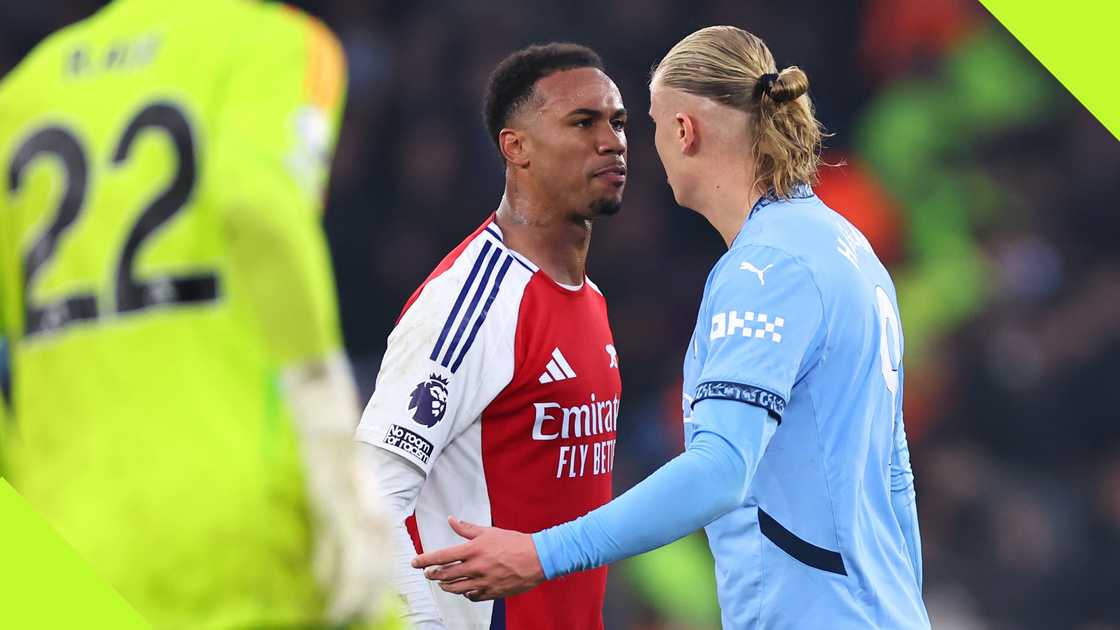 Erling Haaland was involved in a near brawl with Gabriel Magalhaes during Manchester City's Premier League game with Arsenal. Erling Haaland was involved in a near brawl with Gabriel Magalhaes during Manchester City's Premier League game with Arsenal.